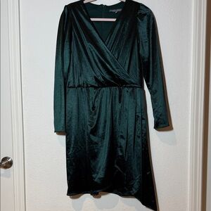 Julia Jordan Dark Green Long Sleeve Dress